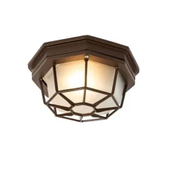 Landelijke plafondlamp roestbruin 21,3 cm IP44 - Bri