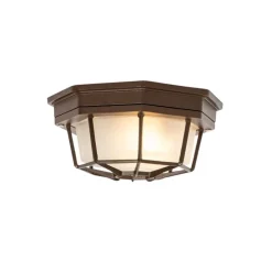 Landelijke plafondlamp roestbruin 21,3 cm IP44 - Bri