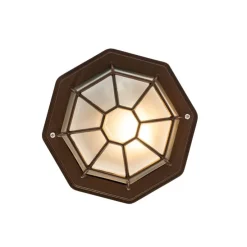 Landelijke plafondlamp roestbruin 21,3 cm IP44 - Bri