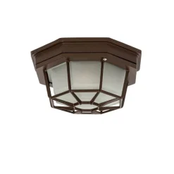 Landelijke plafondlamp roestbruin 21,3 cm IP44 - Bri