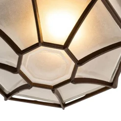 Landelijke plafondlamp roestbruin 26,5 IP44 - Bri