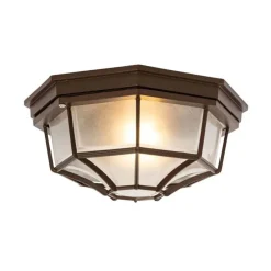 Landelijke plafondlamp roestbruin 26,5 IP44 - Bri