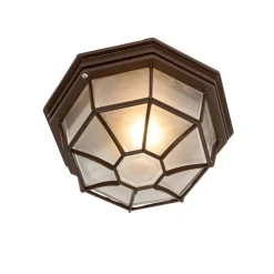 Landelijke plafondlamp roestbruin 26,5 IP44 - Bri