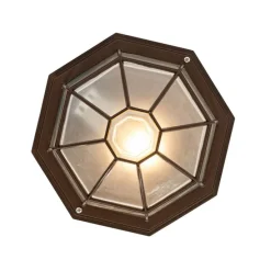 Landelijke plafondlamp roestbruin 26,5 IP44 - Bri