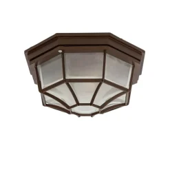 Landelijke plafondlamp roestbruin 26,5 IP44 - Bri