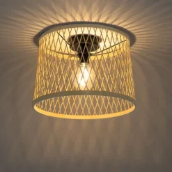 Landelijke plafondlamp rotan 40 cm IP44 - Calamus