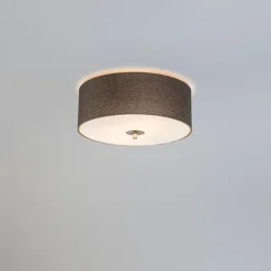 Landelijke plafondlamp taupe 30 cm - Drum Jute