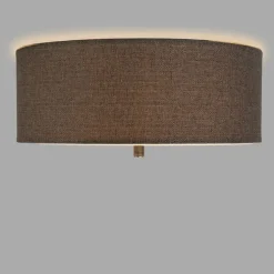 Landelijke plafondlamp taupe 30 cm - Drum Jute