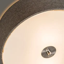 Landelijke plafondlamp taupe 30 cm - Drum Jute