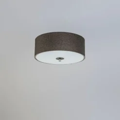Landelijke plafondlamp taupe 30 cm - Drum Jute