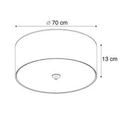 Landelijke plafondlamp wit 70 cm - Drum