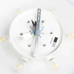 Landelijke plafondlamp wit 70 cm - Drum