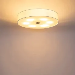 Landelijke plafondlamp wit 70 cm - Drum