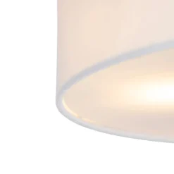 Landelijke plafondlamp wit 50 cm - Drum