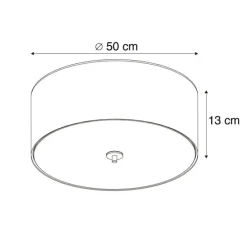 Landelijke plafondlamp wit 50 cm - Drum