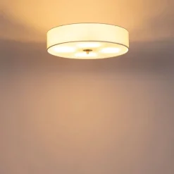 Landelijke plafondlamp wit 50 cm - Drum