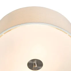 Landelijke plafondlamp wit/crème 30 cm - Drum Jute