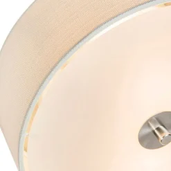 Landelijke plafondlamp wit/crème 30 cm - Drum Jute