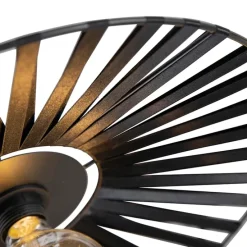 Landelijke plafondlamp zwart 3-lichts - Leia