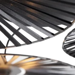 Landelijke plafondlamp zwart 3-lichts - Leia