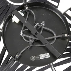 Landelijke plafondlamp zwart 3-lichts - Leia