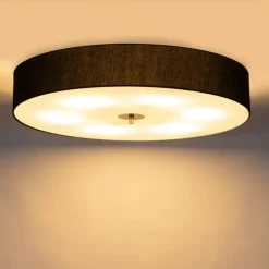 Landelijke plafondlamp zwart 70 cm - Drum