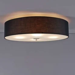 Landelijke plafondlamp zwart 50 cm - Drum