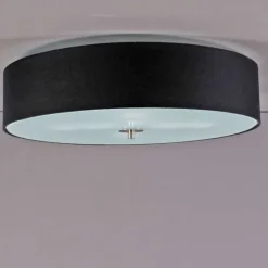 Landelijke plafondlamp zwart 50 cm - Drum