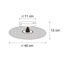 Landelijke plafondlamp zwart met touw - Sacha