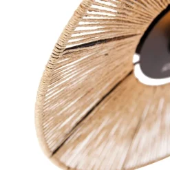 Landelijke plafondlamp zwart met touw - Sacha