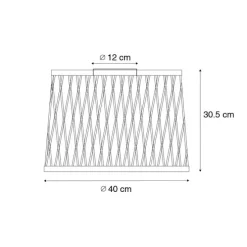 Landelijke plafondlamp zwart rotan 40 cm IP44 - Calamus