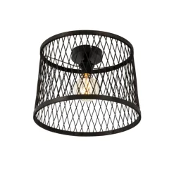 Landelijke plafondlamp zwart rotan 40 cm IP44 - Calamus