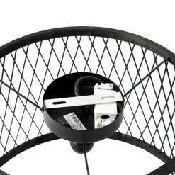 Landelijke plafondlamp zwart rotan 40 cm IP44 - Calamus