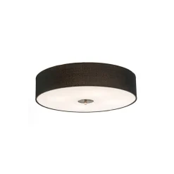 Landelijke plafondlamp zwart 50 cm - Drum Jute