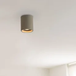 Landelijke plafondspot beton rond - Deep