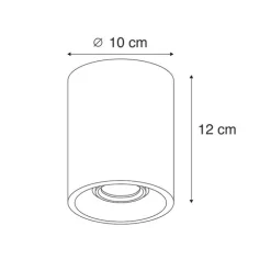 Landelijke plafondspot beton rond - Deep
