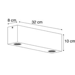 Landelijke plafondspot vintage hout 2-lichts - Bloc