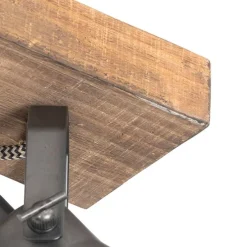 Landelijke spot zwart met hout 2-lichts verstelbaar - Jelle