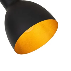 Landelijke spot zwart met hout 4-lichts - Flint