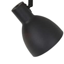 Landelijke spot zwart met hout 4-lichts - Flint