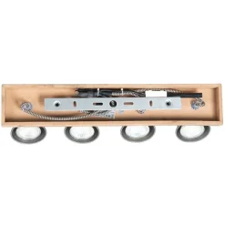 Landelijke spot zwart met hout 4-lichts verstelbaar - Jelle