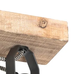 Landelijke spot zwart met hout 4-lichts verstelbaar - Jelle