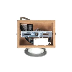 Landelijke spot zwart met hout verstelbaar - Jelle