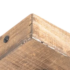 Landelijke spot zwart met hout verstelbaar - Jelle