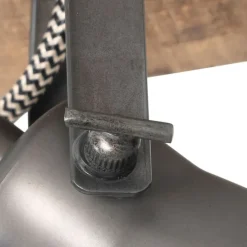 Landelijke spot zwart met hout verstelbaar - Jelle