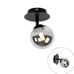 Landelijke spot zwart verstelbaar met smoke glas - Athens