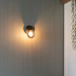 Landelijke spot zwart verstelbaar met smoke glas - Athens