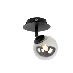 Landelijke spot zwart verstelbaar met smoke glas - Athens