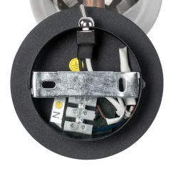 Landelijke spot zwart verstelbaar met smoke glas - Athens