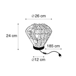 Landelijke tafellamp bamboe met wit - Canna Diamond